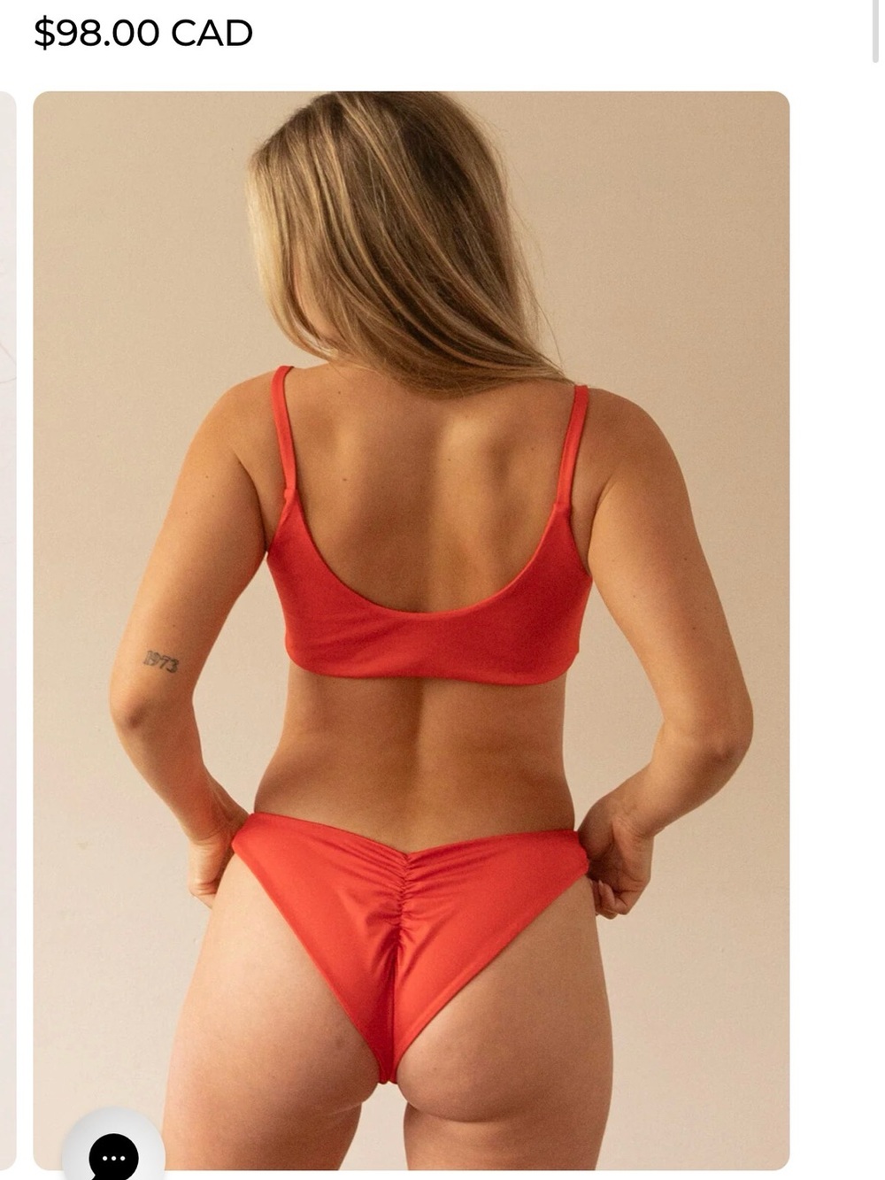 Londre Bodywear Sleek Scrunch Bottom Fiesta red size S